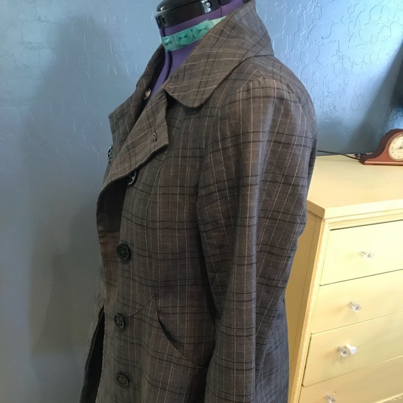 Grey w/striped pea coat - Picture 4 of 4